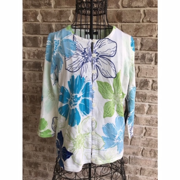 Designers Originals Tops - Designers Originals Cardigan Floral NWT Vintage